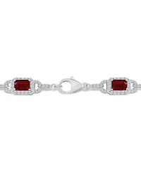 Macy's Garnet and White Topaz Bracelet (7-3/4 ct. t.w and 5/8 ct. t.w) in Sterling Silver