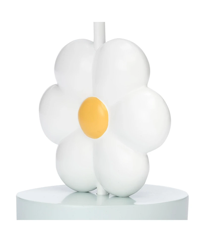 Lambs & Ivy Sweet Daisy White Floral Nursery/Child Lamp with Shade & Bulb