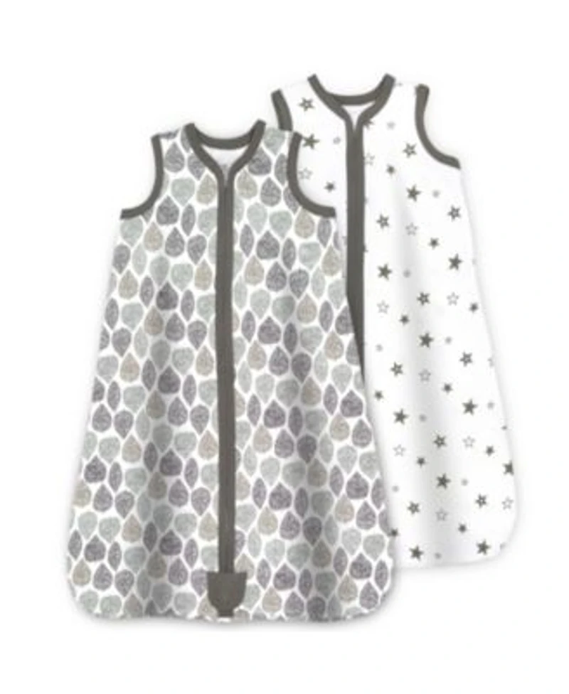 Baby Wearable Blanket Cotton Sleep Sacks 2 Pack Unisex Sleeping Bag Sack 2 Way Zipper 0.5 Tog Breathable Cotton