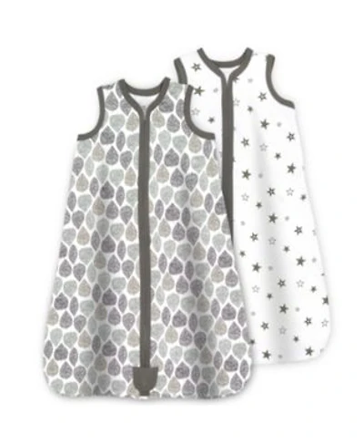 Baby Wearable Blanket Cotton Sleep Sacks 2 Pack Unisex Sleeping Bag Sack 2 Way Zipper 0.5 Tog Breathable Cotton