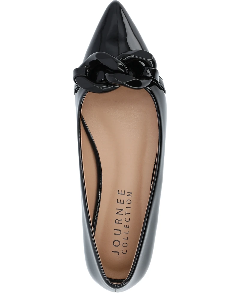 Journee Collection Women's Clareene Chain Pointed Toe Flats