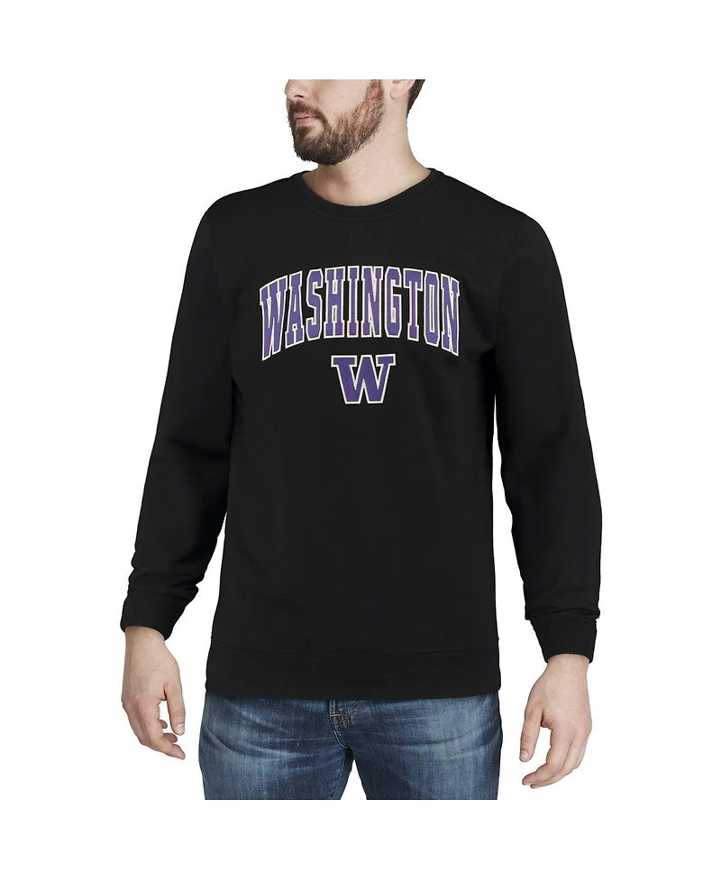 Colosseum Men's Washington Huskies Arch & Logo Crew Neck Sweatshirt