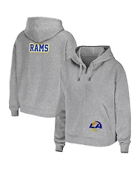 Women's Wear by Erin Andrews Heather Gray Los Angeles Rams Plus Full-Zip Hoodie