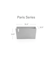 Ecopots Paris Durable Modern Plastic Rectangular Planter