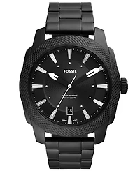 Fossil Men's Machine Quartz Black Stainless Steel Bracelet Watch, 49mm