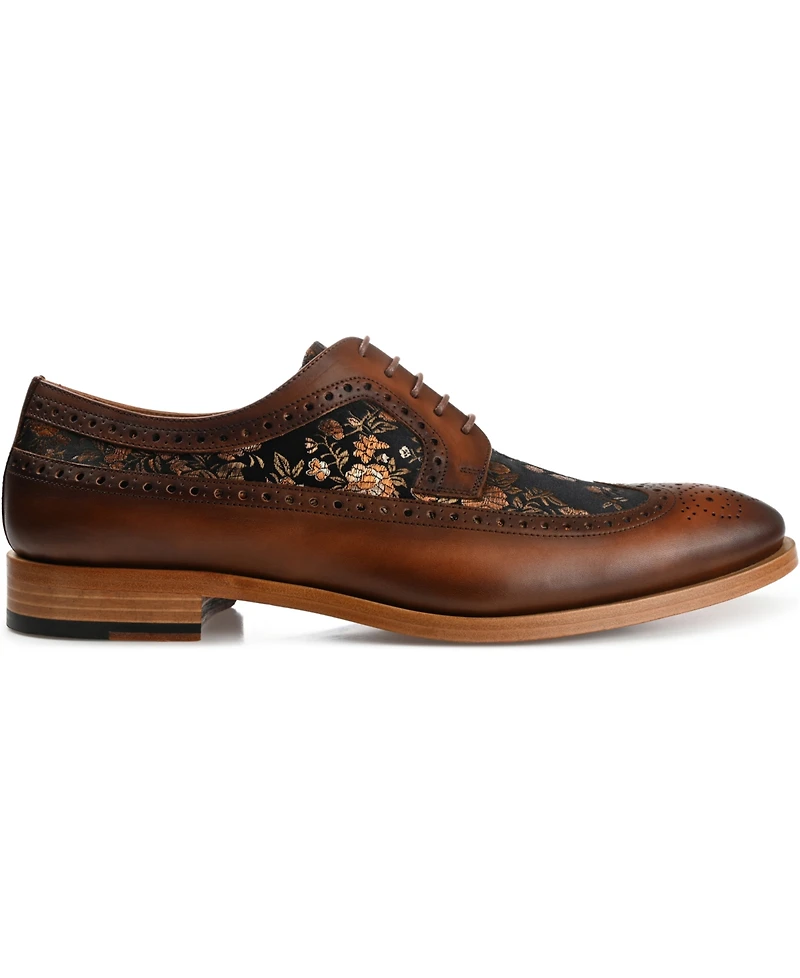 Taft Men's Preston Leather and Jacquard Wingtip Dress Shoes