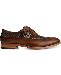 Taft Men's Preston Leather and Jacquard Wingtip Dress Shoes
