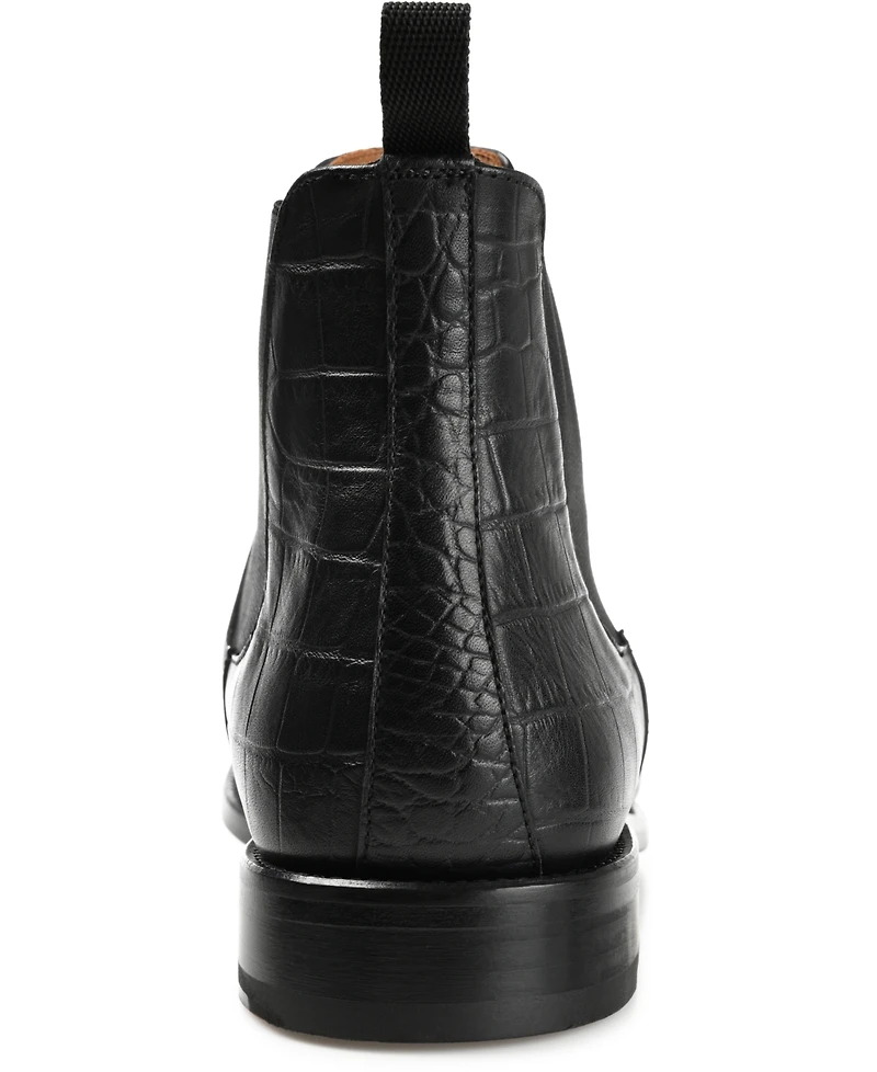 Taft Men's Hiro Leather and Embossed Croc Detailing Chelsea Boots