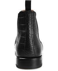Taft Men's Hiro Leather and Embossed Croc Detailing Chelsea Boots