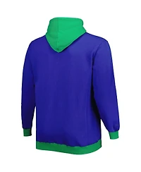 Men's Mitchell & Ness Royal, Green Seattle Seahawks Big and Tall Face Pullover Hoodie