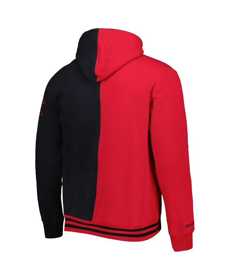 Men's Mitchell & Ness Red, Black Portland Trail Blazers Hardwood Classics Split Pullover Hoodie