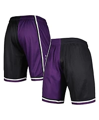 Men's Mitchell & Ness Black, Purple Sacramento Kings Hardwood Classics 2000 Split Swingman Shorts