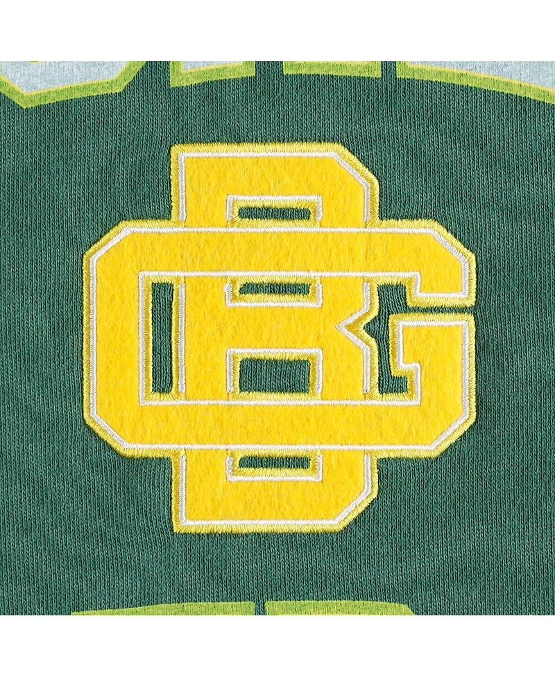 Men's Mitchell & Ness Green Bay Packers Washed Short Sleeve Pullover Hoodie