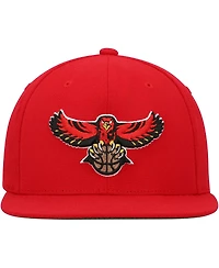 Men's Mitchell & Ness Red Atlanta Hawks Hardwood Classics Team Ground 2.0 Snapback Hat