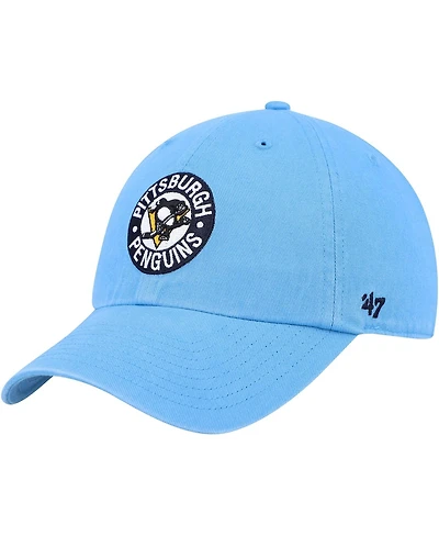 Men's '47 Brand Light Blue Pittsburgh Penguins Clean Up Adjustable Hat