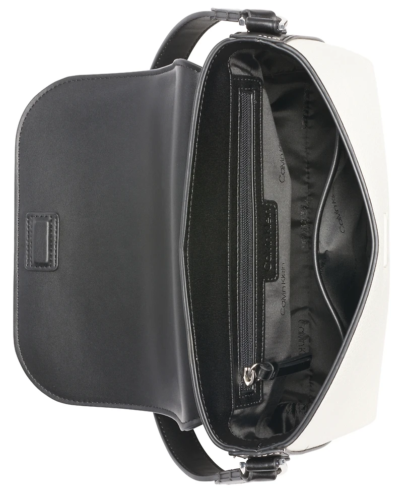Calvin Klein Millie Small Convertible Shoulder Bag with Striped Crossbody Strap