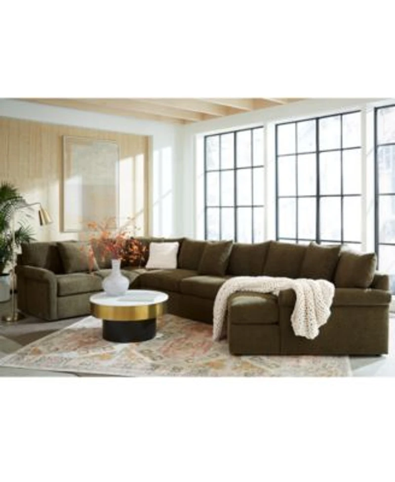 Closeout Wrenley Fabric Sectional Collection Created For Macys