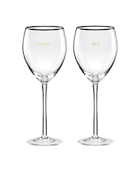 Kate Spade Cheers to Us Sweet Dry Wine Glasses Set, 2 Piece