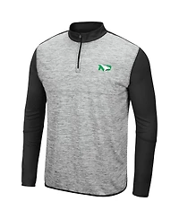 Men's Colosseum Heather Gray, Black North Dakota Prospect Quarter-Zip Jacket
