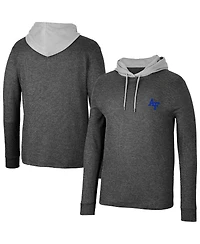 Men's Colosseum Black Air Force Falcons Ballot Waffle-Knit Thermal Long Sleeve Hoodie T-shirt
