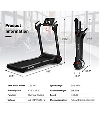 2.25HP Electric Treadmill Running Machine App Control for Home Office