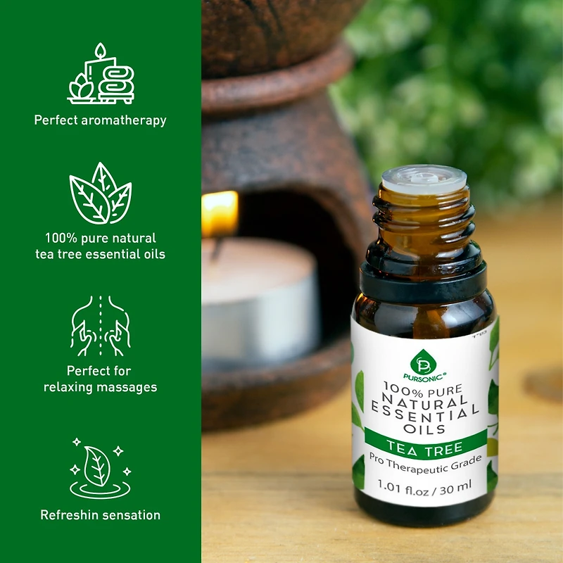 Pursonic 100% Pure & Natural Tea Tree Essential Oils