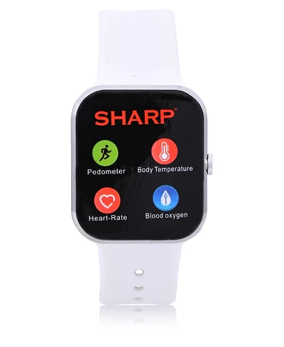 Sharp Unisex White Silicone Smart Watch 38mm