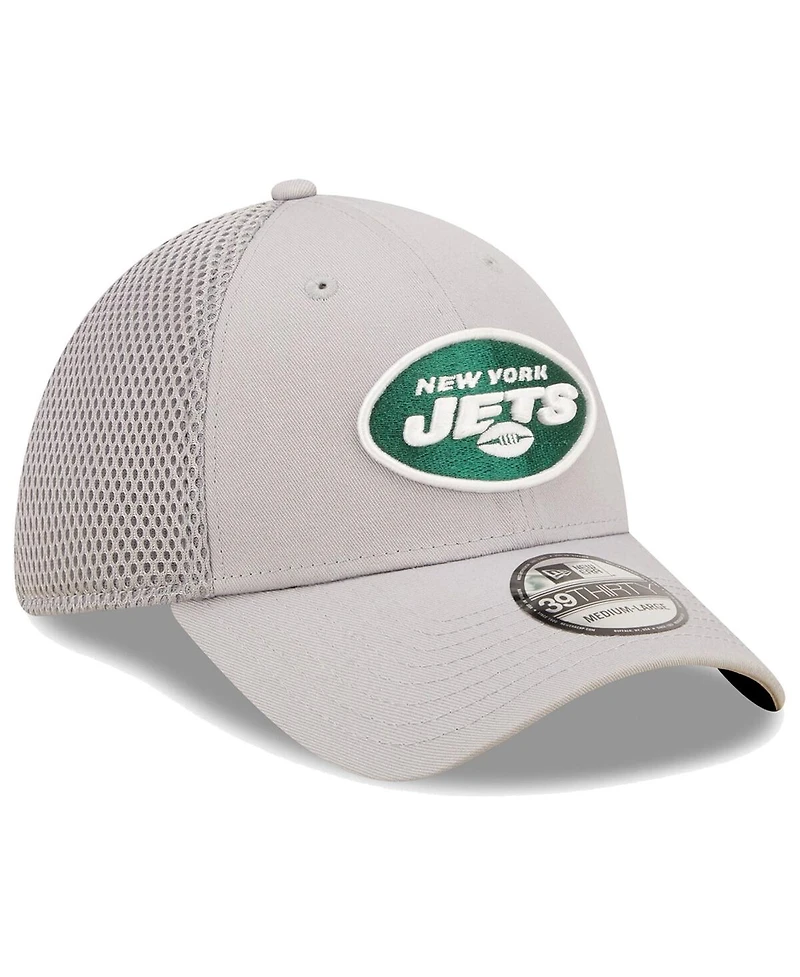 Men's New Era Gray York Jets Team Neo 39Thirty Flex Hat