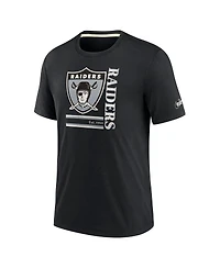 Men's Nike Black Las Vegas Raiders Wordmark Logo Tri-Blend T-shirt