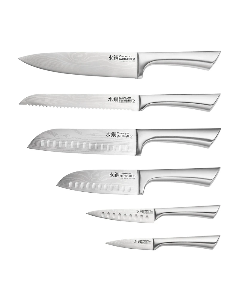 Cuisine::pro Damashiro Mizu Knife Block Oak Set, 7 Piece