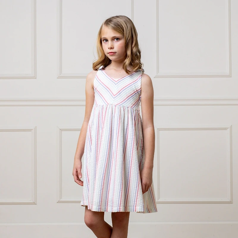 Hope & Henry Girls' Bow Shoulder Swing Dress, Toddler