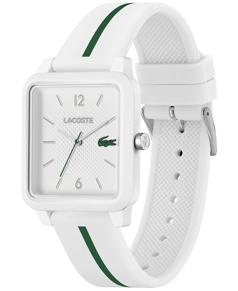 Lacoste Men's Studio White Silicone Strap Watch 36mm x 38mm