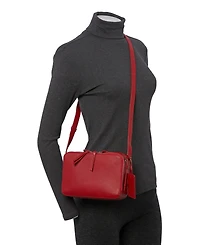 Mancini Women's Pebbled Rachel Camera Style Crossbody Handbag