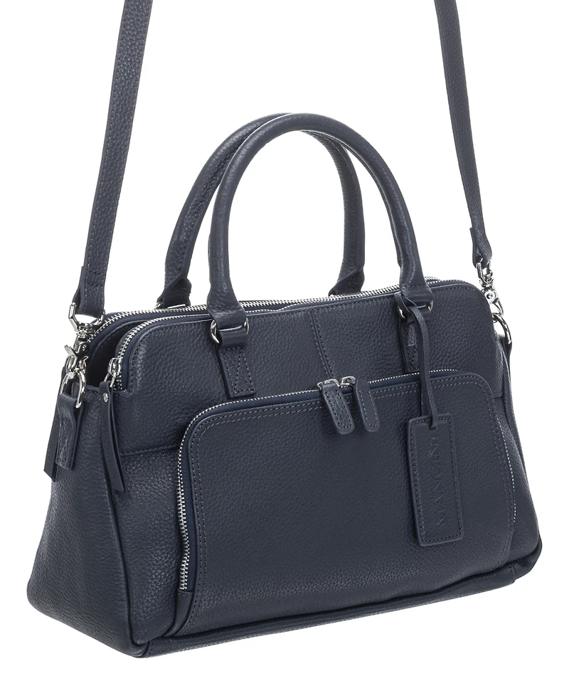 Mancini Women's Pebbled Jennifer Satchel Bag