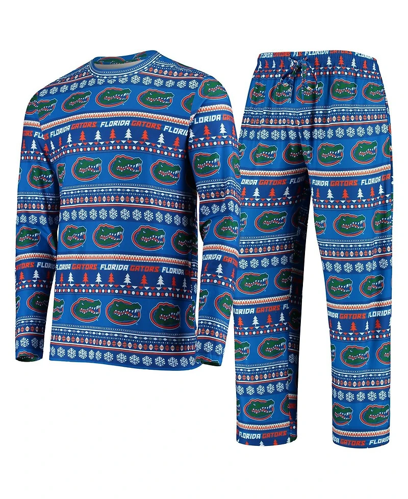 Men's Concepts Sport Royal Florida Gators Ugly Sweater Knit Long Sleeve Top and Pant Set