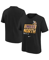 Big Boys Nike Black Minnesota Vikings 2022 Nfc North Division Champions Locker Room Trophy Collection T-shirt
