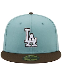 Men's New Era Light Blue, Brown Los Angeles Dodgers 1988 World Series Beach Kiss 59FIFTY Fitted Hat