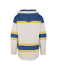 Men's '47 Brand Oatmeal St. Louis Blues Rockaway Lace-Up Pullover Hoodie