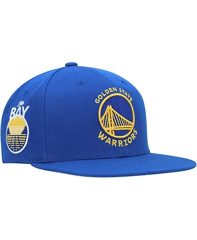 Men's Mitchell & Ness Royal Golden State Warriors Side Core 2.0 Snapback Hat