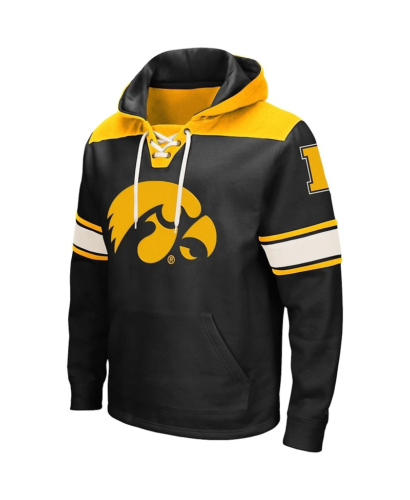 Men's Colosseum Black Iowa Hawkeyes 2.0 Lace-Up Pullover Hoodie