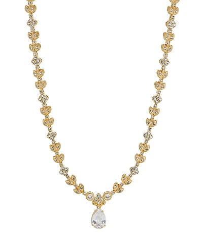Eliot Danori Cubic Zirconia Pave Leaf Necklace, Created for Macy's