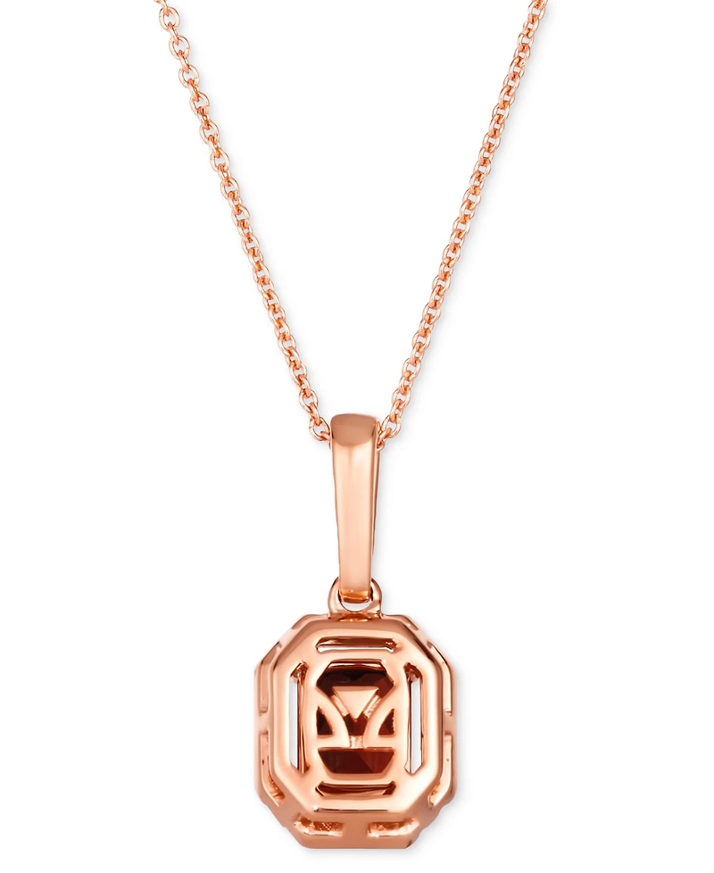Le Vian Pomegranate Garnet (1-3/8 ct. t.w.) & Diamond (1/8 ct. t.w.) Pendant Necklace in 14k Rose Gold, 18" + 2" extender