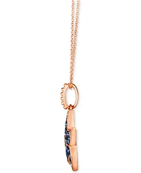 Le Vian Multi-Sapphire (5/8 ct. t.w.) & Chocolate Diamond (1/20 ct. t.w.) Starfish Pendant Necklace in 14k Rose Gold, 18" + 2" extender