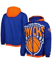 Men's Starter Blue New York Knicks The Triple Double Full-Zip Hoodie Jacket