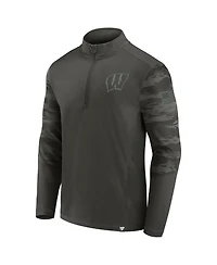 Men's Fanatics Black Wisconsin Badgers Oht Military-Inspired Appreciation Guardian Quarter-Zip Top