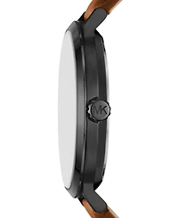 Michael Kors Men's Irving Three-Hand Brown Leather Watch 42mm