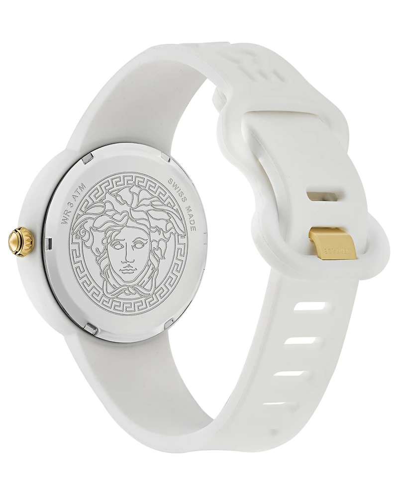 Versace Women's Swiss Medusa Pop White Silicone Strap Watch 39mm