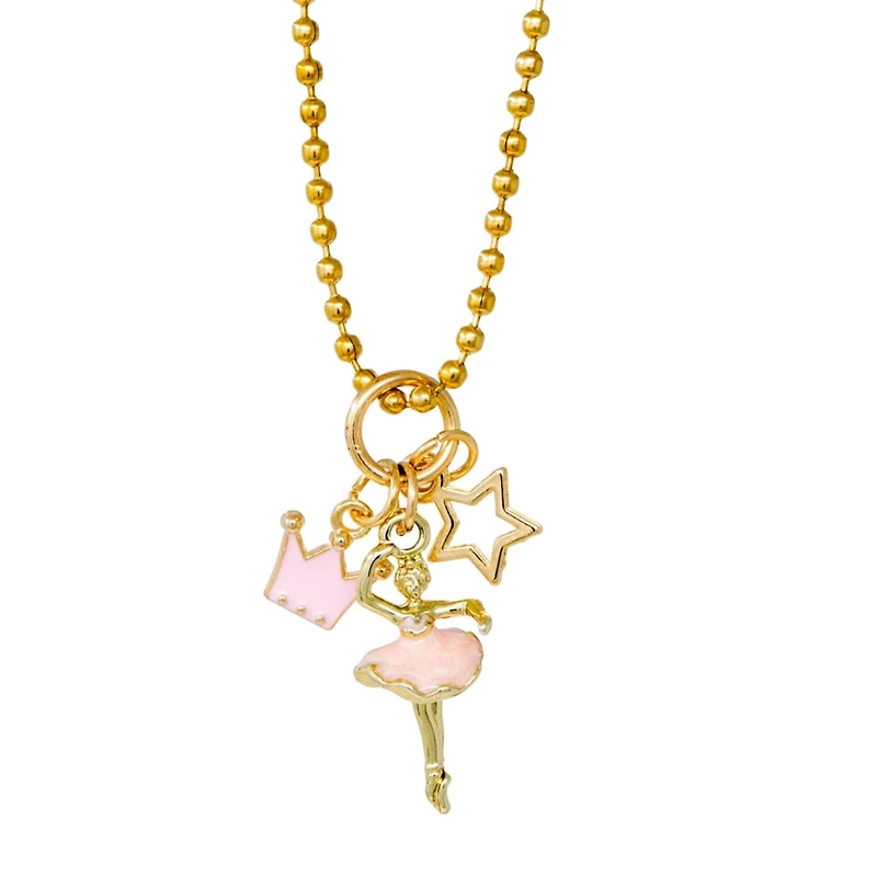 Ballerina Gold Necklace for Girls
