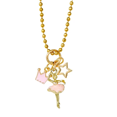 Ballerina Gold Necklace for Girls