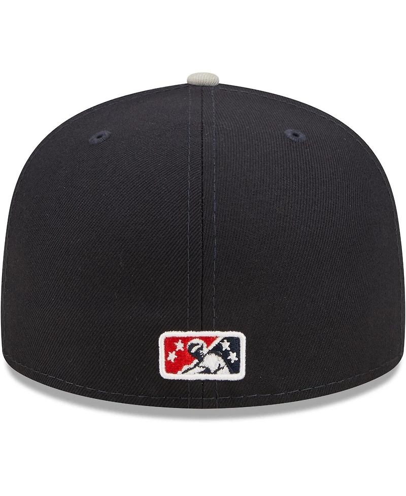 Men's New Era Navy Rome Braves Authentic Collection Road 59FIFTY Fitted Hat